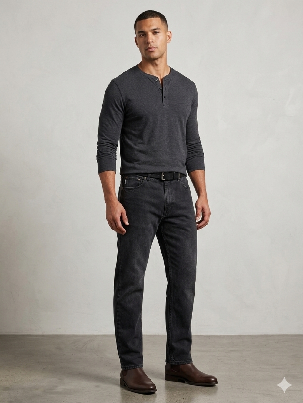 4/5/2. Oscar Jeans Black Men's Casual Straight-Leg Pants